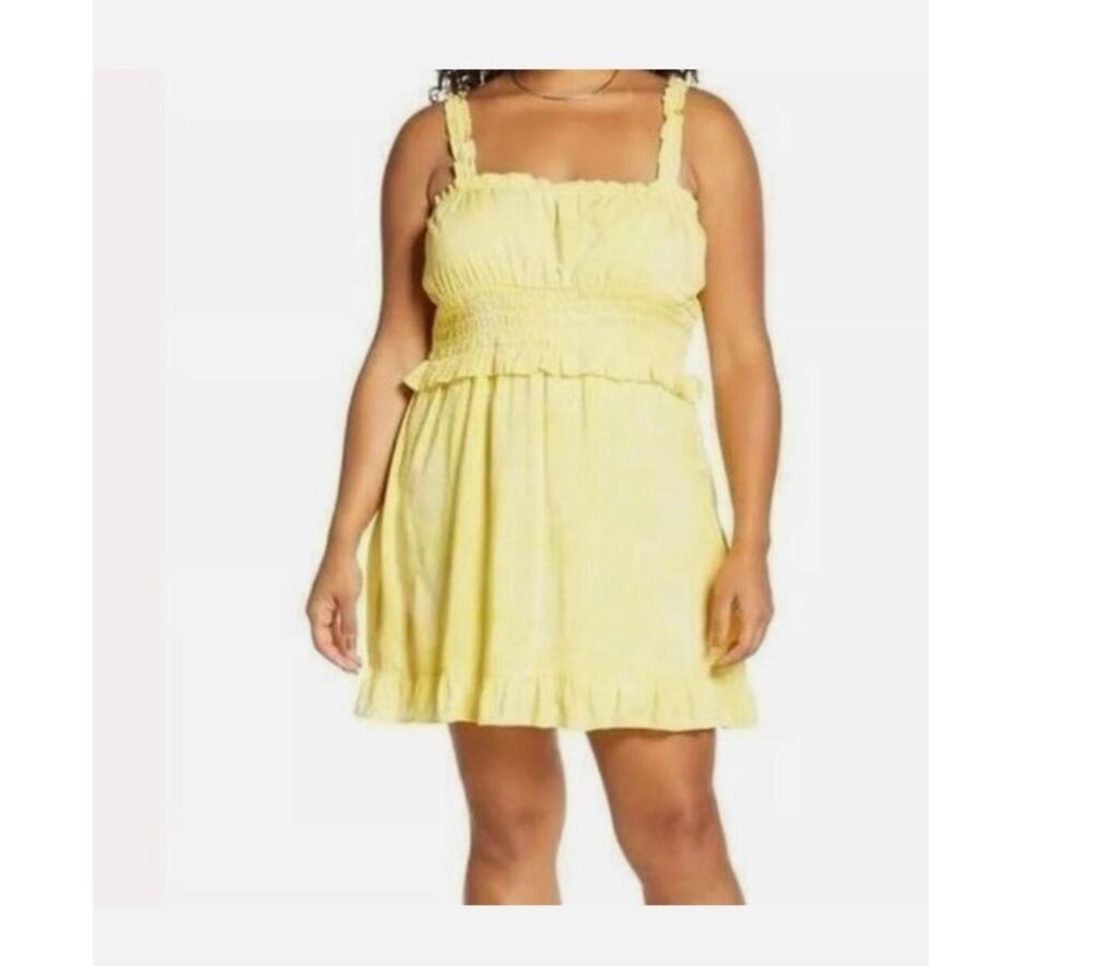 NWT Brass Plum Yellow Dress 1X